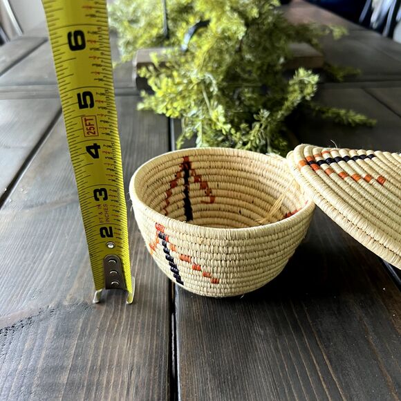 Coiled Woven Kindness Basket with Pointed Lid African Handmade Multicolor NWOT - Picture 8 of 10